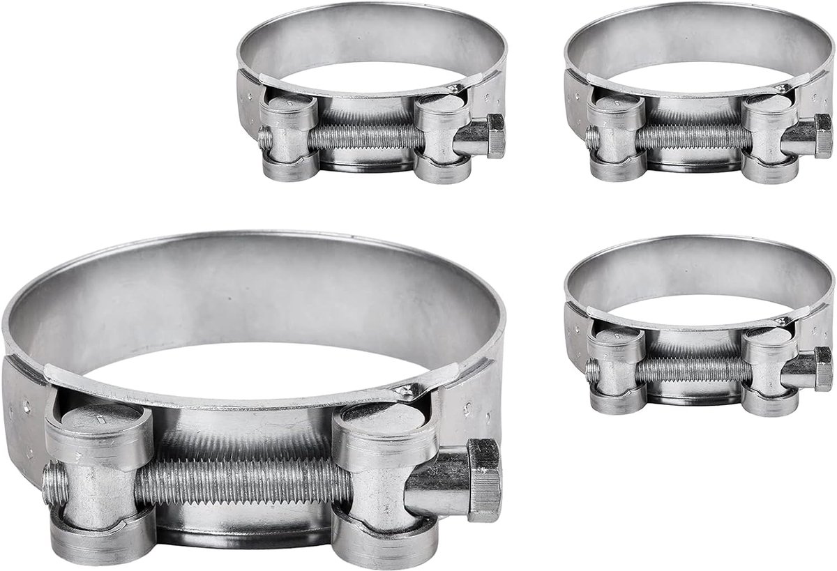 Pakket van 4 stuks Versterkte Buisklemmetjes, Verzinkte Staalbuisklemmen (4 stuks, 60-63 mm)