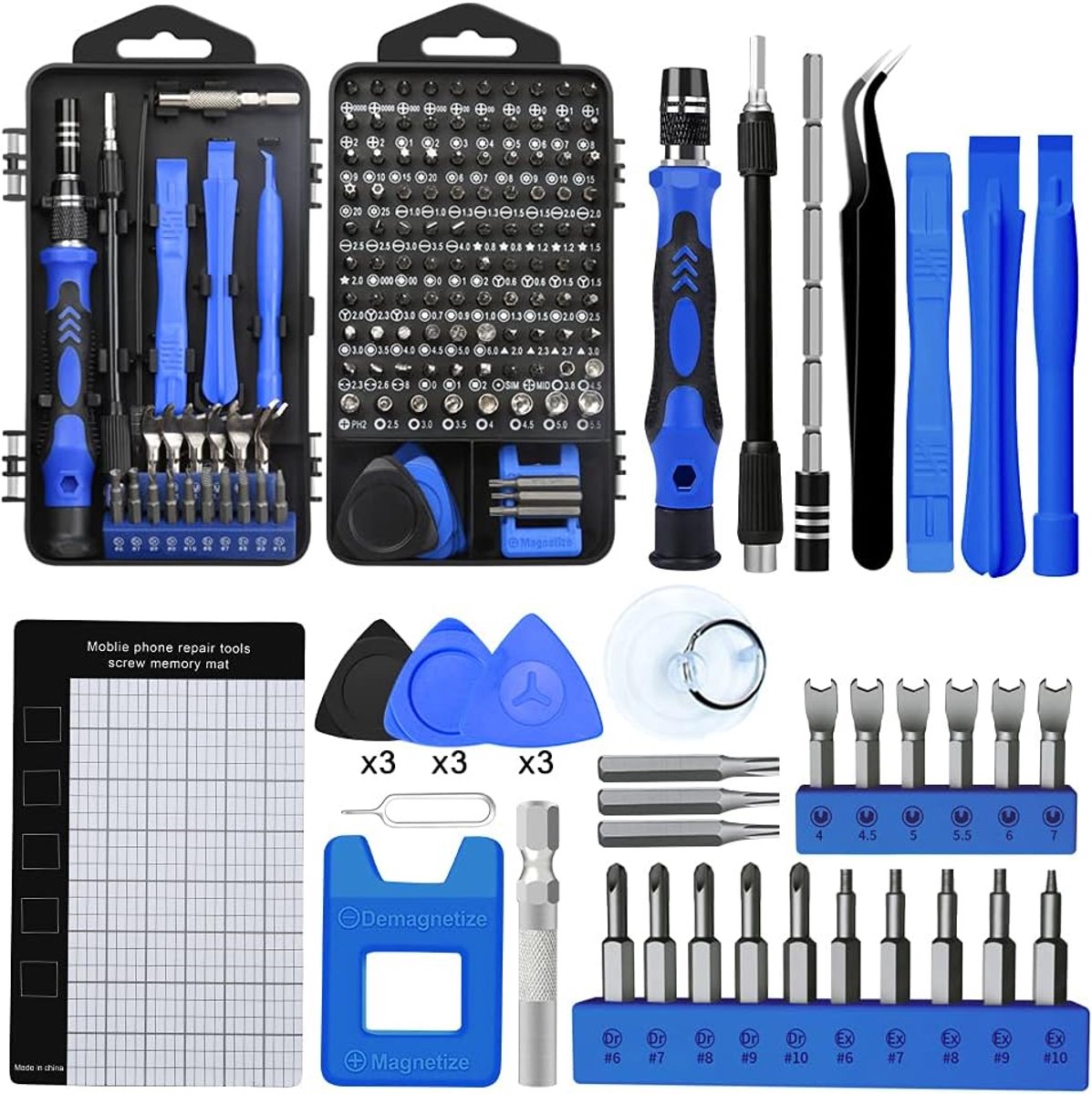 138-in-1 schroevendraaierset, fijnmechanica, mini fijnmechanica, set, magnetisch, upgrade versie, precisie-elektronica, reparatieset voor iPhone, laptop, speelgoed, horloges, camera, brillen