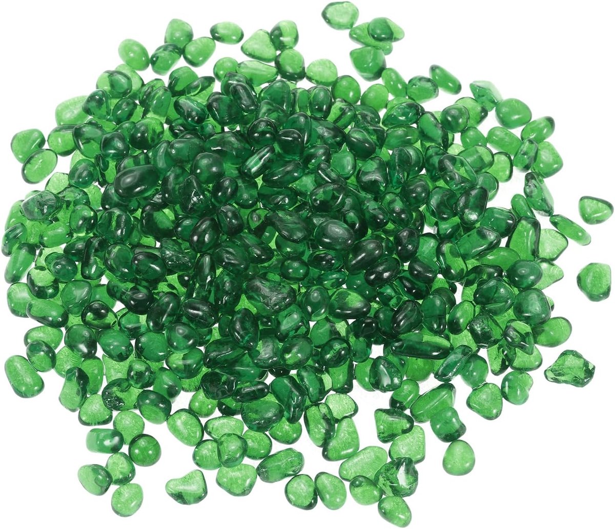 Ronde glazen kralen voor vuur, ks, glazen kiezels, vazen, parels, edelstenen voor aquarium, 6-9 mm, 300 g, groen