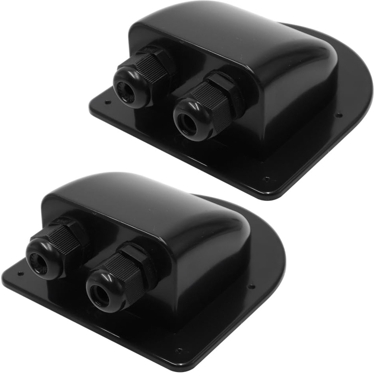 2 stuks Solar Kabeldoorvoer Dubbelgat IP68 Solar Dakdoorvoer 2-voudig Waterdichte ABS-fotovoltaïsche Aansluitkas voor zonnepaneel, camper, caravan, boot (Zwart)