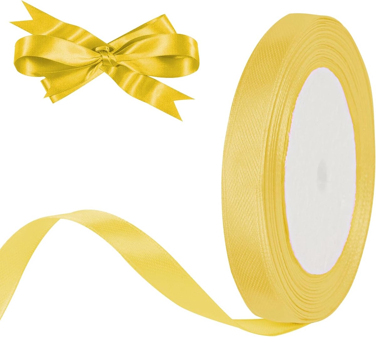 Linten, 10mm goud Satijnen Lint, Decoratie Zijden Linten, Kerstlint, Cadeaulint, Autolint voor Kerstmis, bruiloft, feest, geschenkverpakking en ambachten, huis decoratie