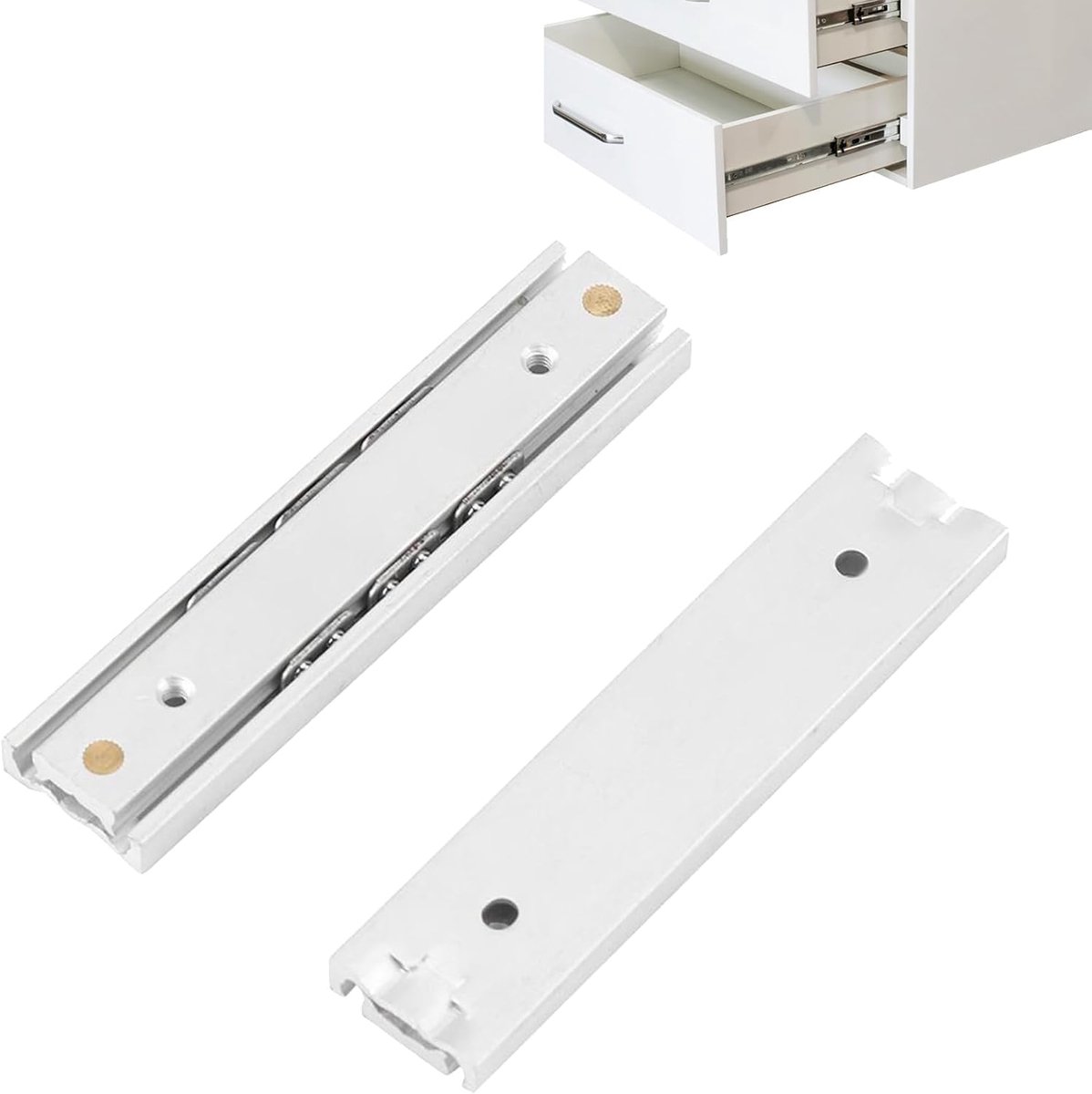 2 Stks Pull Out Plank Hardware, Aluminiumlegering Smooth Slideway Kast Ladegeleiders Soft Closing Ladegeleiders Met 282.19~352.73oz Capaciteit(70mm)