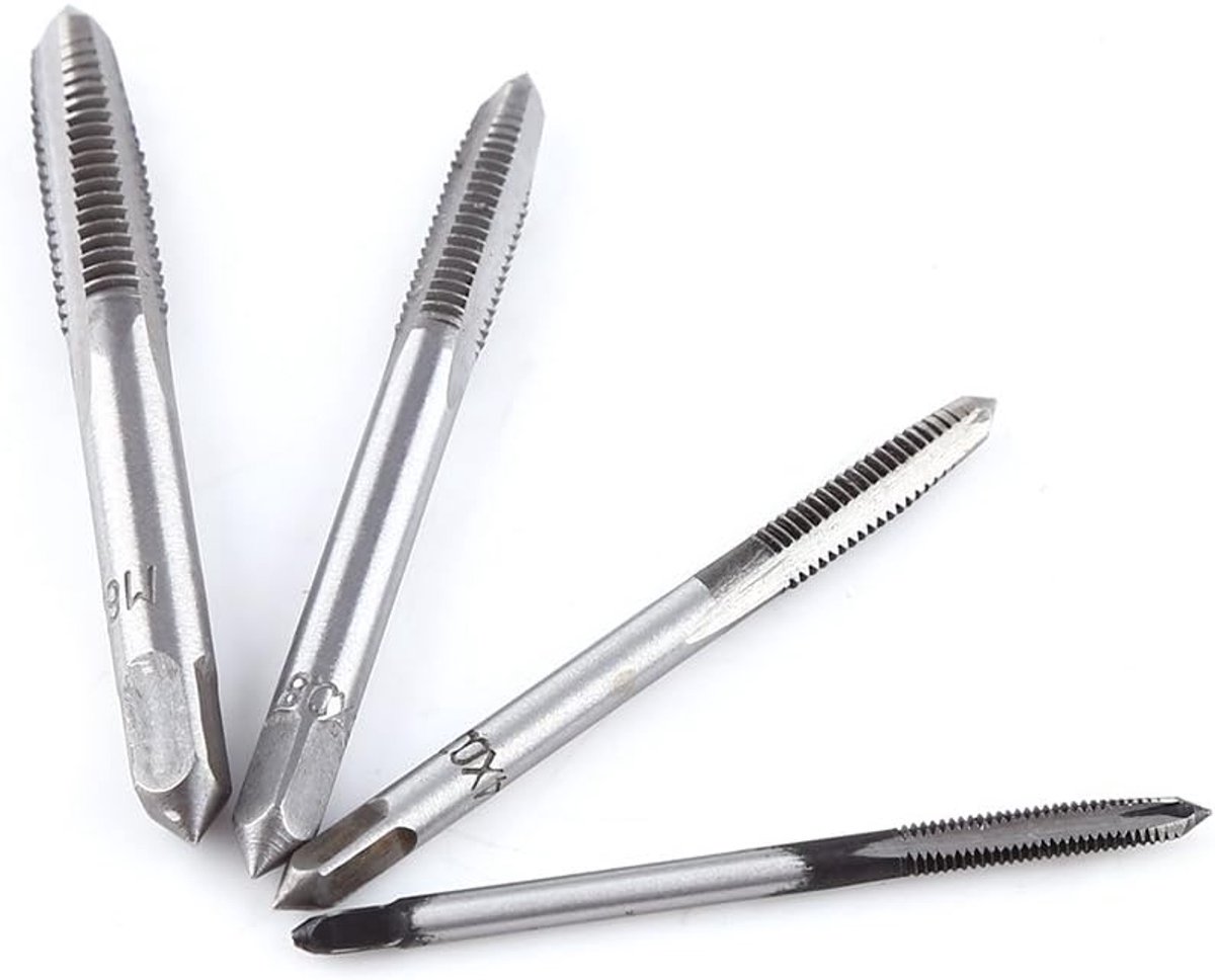 Ratchet Tap Holder M3/M4/M5/M6 Tap Schroef Wrench Handvat Met 4 Stuks Rechte Fluit Kranen M3/M4/M5/M6 Machine Schroefdraad Voor Hand Tikken