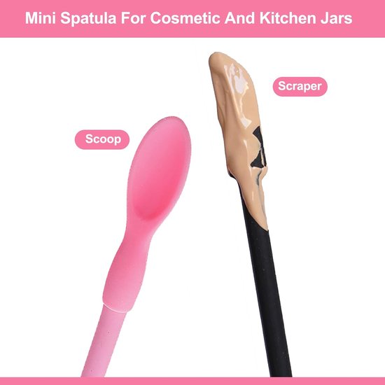 Spatel cosmetica, herbruikbare make-up spatel siliconen kleine spatel cosmetische spatel met cosmetische lepel voor keuken beauty lotion hars handgemaakt palet — afbeelding 3