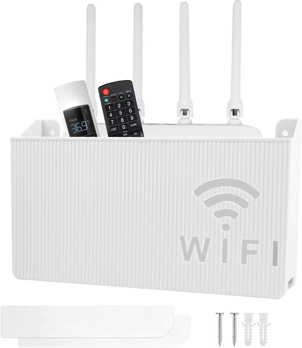 WiFi Router Box - Wandmontage - Kabelaansluiting - Houd je interieur stijlvol en opgeruimd - SnelShoppen