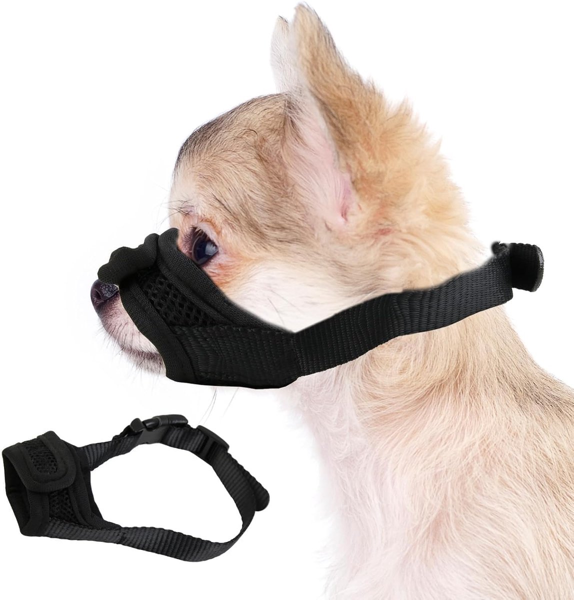 Anti-Bite Muilkorf XS - Lichtgewicht Nylon - Verstelbaar - Comfortabel voor kleine honden - SnelShoppen