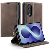 Caseme Geschikt voor Samsung Galaxy Z Fold 8 bookcase stand hoes - Coffee