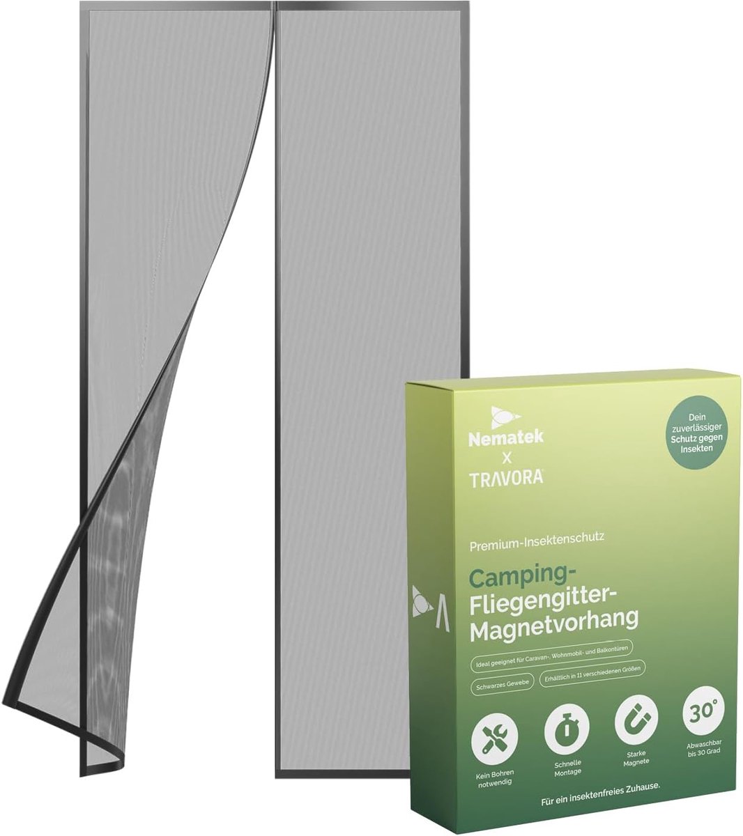 Vliegenhor voor Balkondeur 60x200 cm - Hoogwaardige Magnetische Vliegenhor voor Caravan en Patio - SnelShoppen