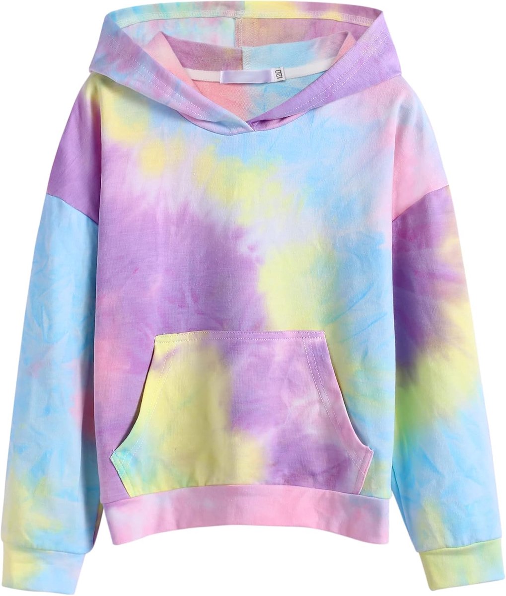 Meisjeshoodie Batik kinderpullover vrije tijd mode sweatshirt met capuchon herfst winter lange mouwen hoodie voor meisjes 4-14 jaar