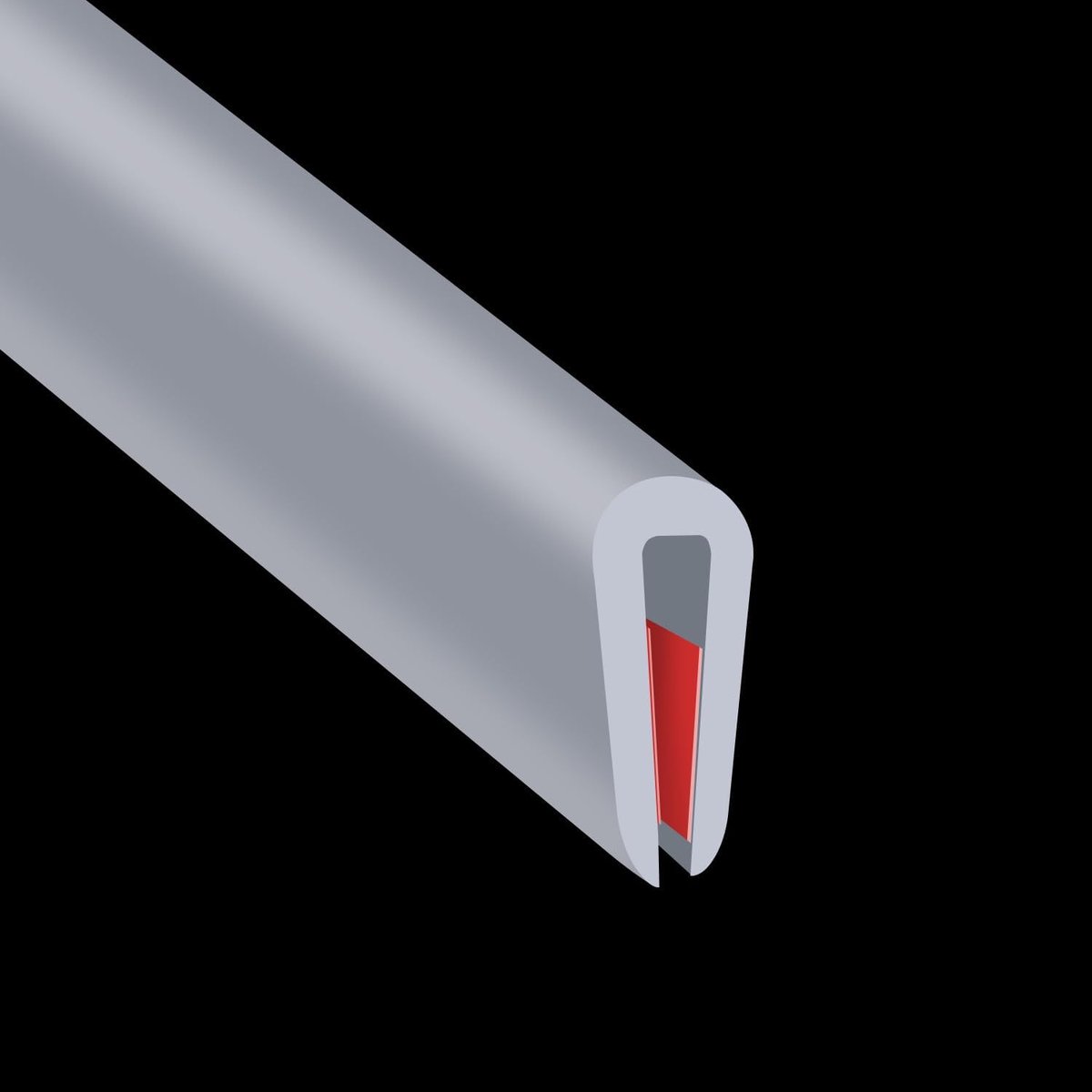 Rubberen randafwerking, flexibele randafwerking voor scherpe rand, 1 mm (1/16") U-kanaalrandbeschermer, zelfklevende randbeschermers voor autodeuren en plaatmetaal onderdelen, 6 m, grijze kleur