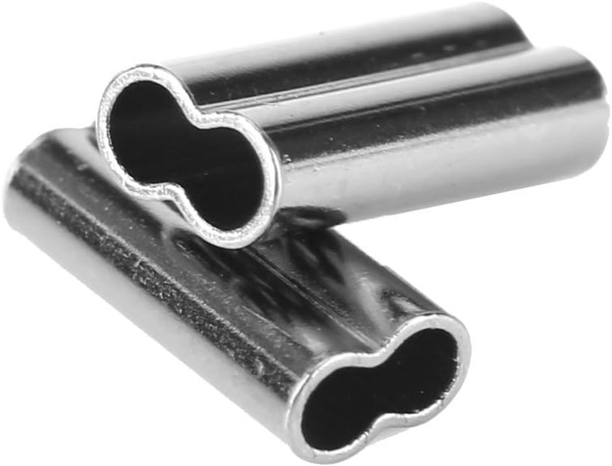 100stks Vismouwen, Dubbele Vat Mouwen Koperen Buis Connectors 1/1.2/1.4/1.6/1.8/2mm