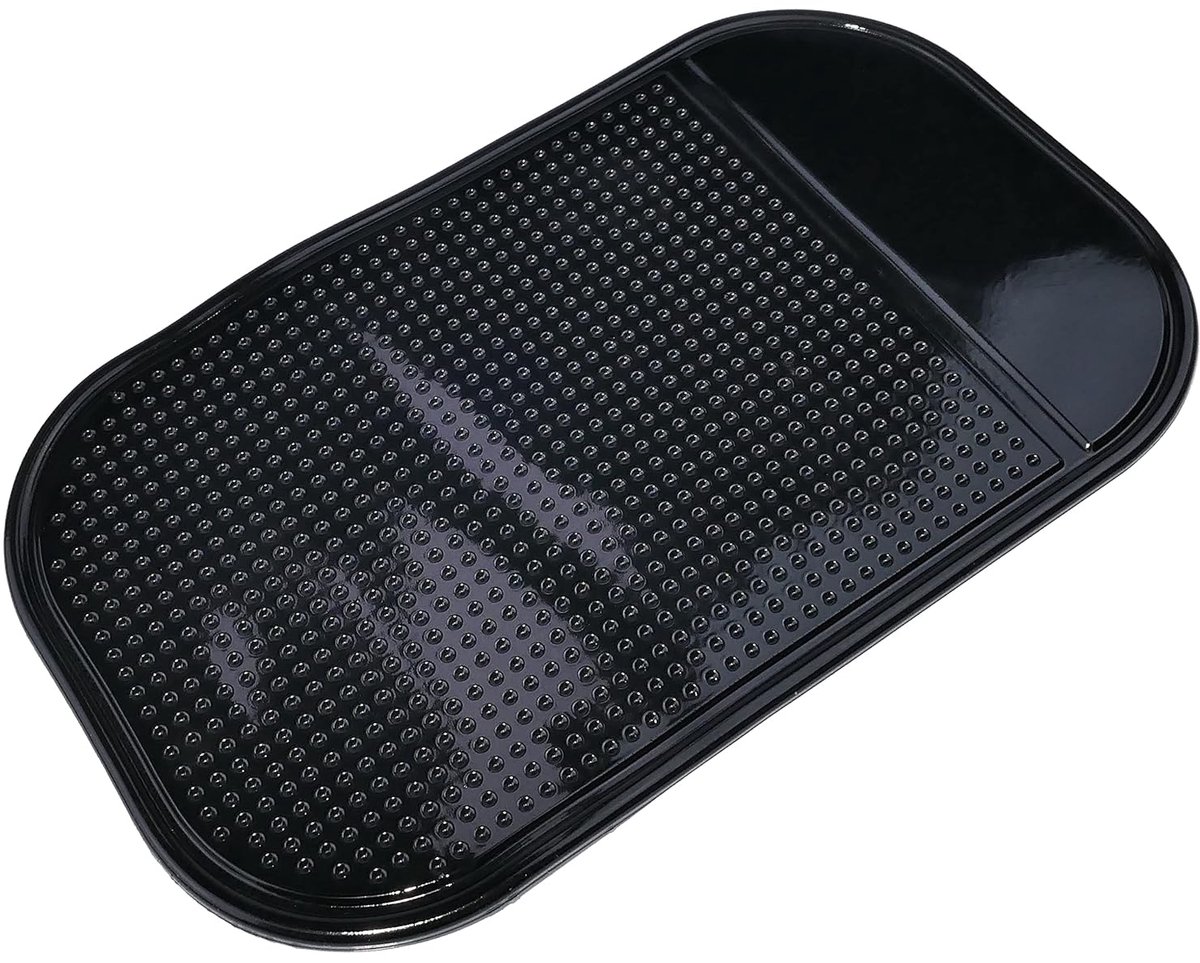 - C53678 - antislip 8,5 x 14 cm autohouder mat voor mobiele telefoon dashboard smartphone sleutelpaneel - kleur zwart - van zacht rubber