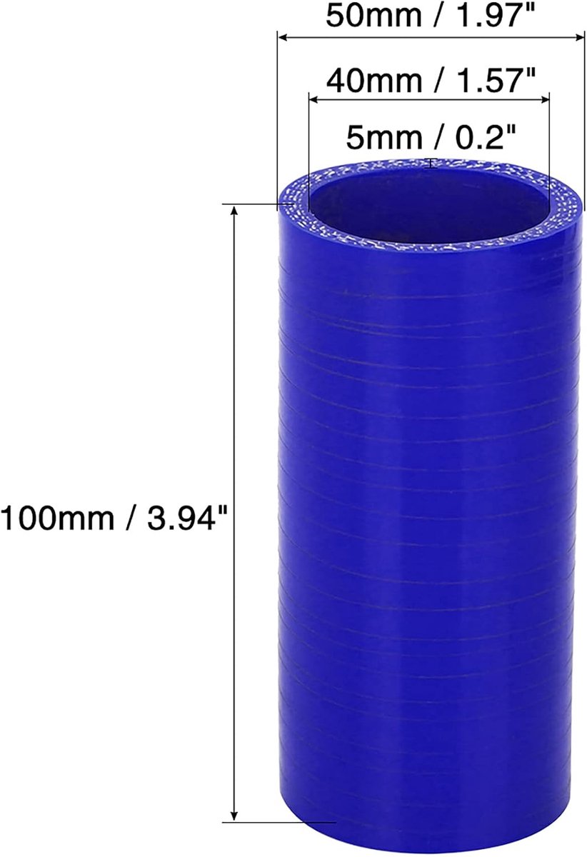 AUTOHAUX 40mm ID Blauw Rechte Siliconen Slangkoppeling Intercooler Buis