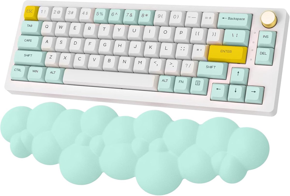LANG Wolke Polssteun Voor 100% 75% 60% Gaming-Toetsenbord - Mechanische Toetsenbord Armsteun - Ergonomische PU Traagschuim Bureauhand Polssteun