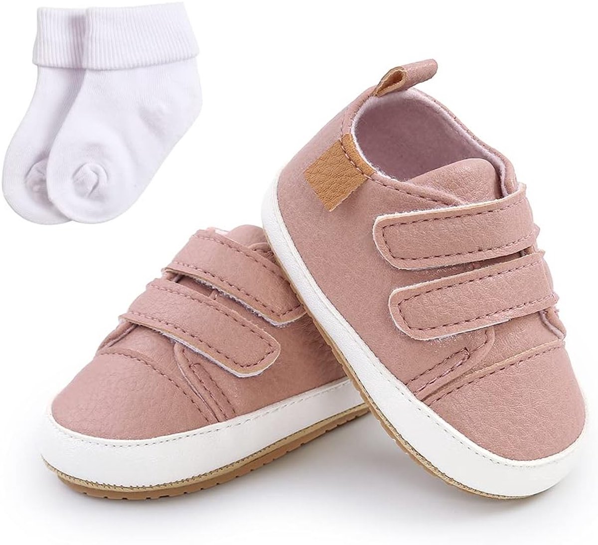 Meisjes Jongens Sneakers Peuter Schoenen Eerste Wandelschoenen Pasgeboren Prewalker Sneakers voor 0-18 Maanden Met Sok