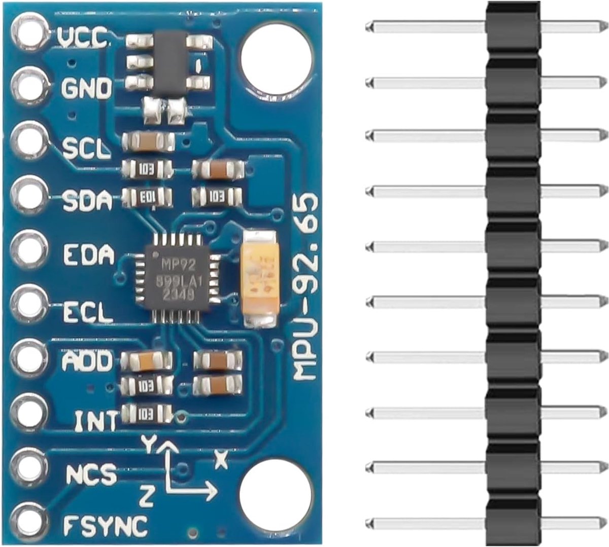 9 assen Sensor Module Binghe 1 stuk GY-9250 versneller gyroscoop magnetische veldsensor kompas communicatie I2C/SPI versnellingsbereik ± 2 ± 4 ± 8 ± 16 g compatibel met Arduino