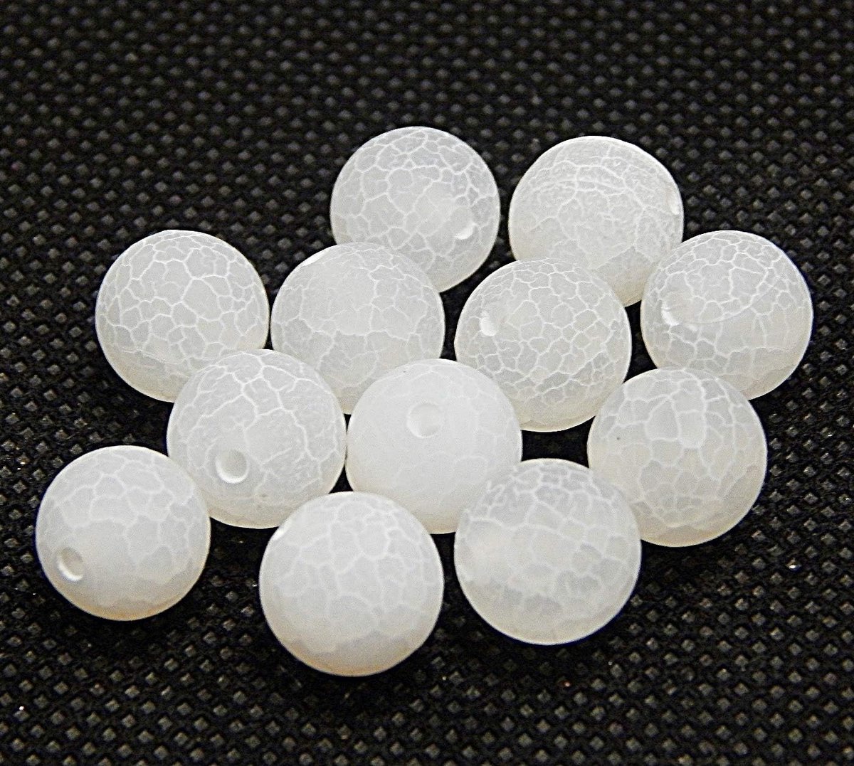Kralen, 6/8/10 mm, matte agaatsteen, rond, natuursteen, halfedelsteen, edelstenen, parel met gat om te rijgen (wit, 6 mm - 18 stuks)
