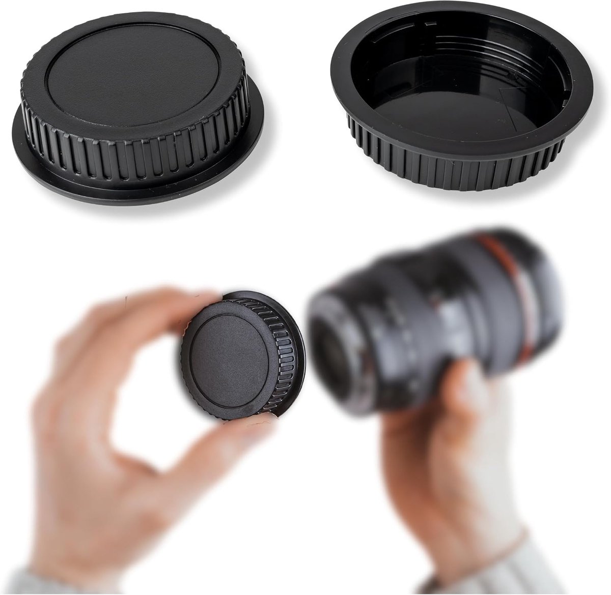 LENS-AID Achterlensdop voor Micro Four Thirds | Lensdop achterkant | Vervangende beschermdop van stevig kunststof, nauwkeurige pasvorm, beschermt achterlens tegen stof en vingerafdrukken