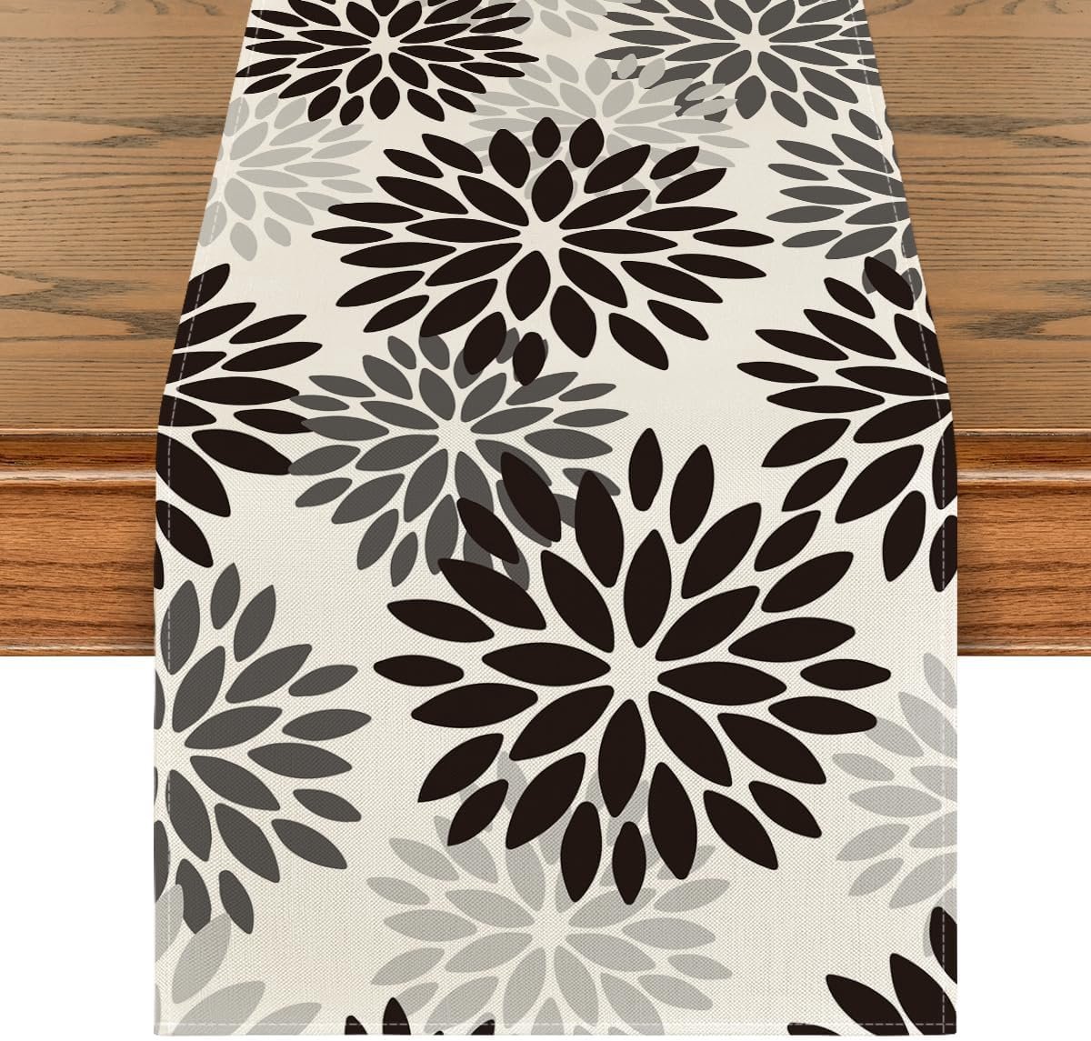 Mode Bloemen zwart dahlia's bloemen zomer tafelloper seizoensgebonden keuken tafel decoratie binnen vakantie party decor 40x140 cm