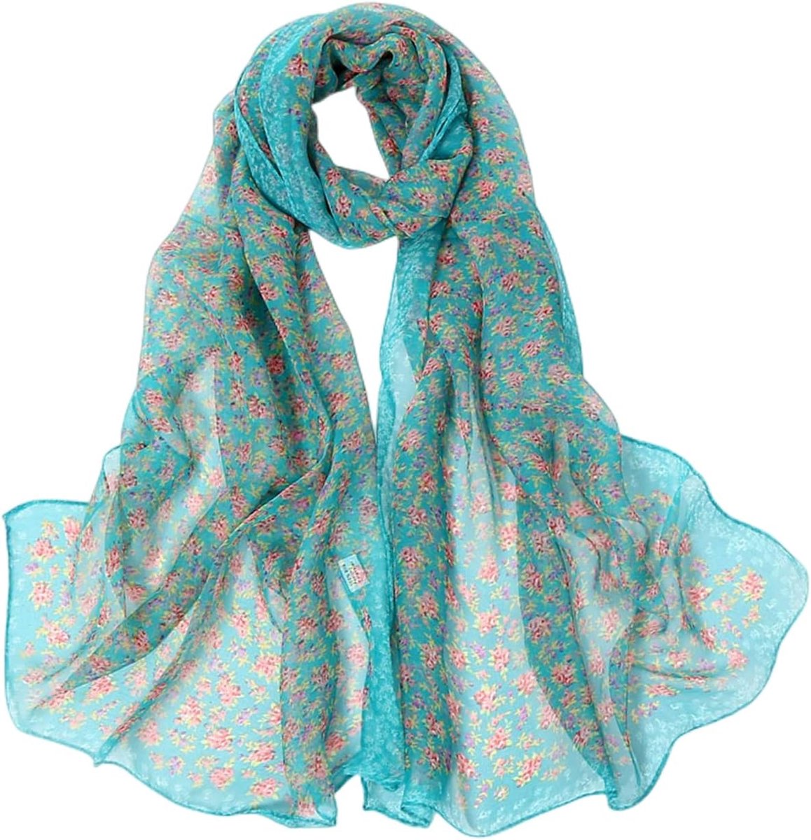 Sjaal voor dames, chiffon, zijden sjaals, elegante modieuze zachte lichte sjaals, lus, damessjaal, zijdedoek, lang, geschikt voor alle seizoenen, 62011, 160x50.8 cm