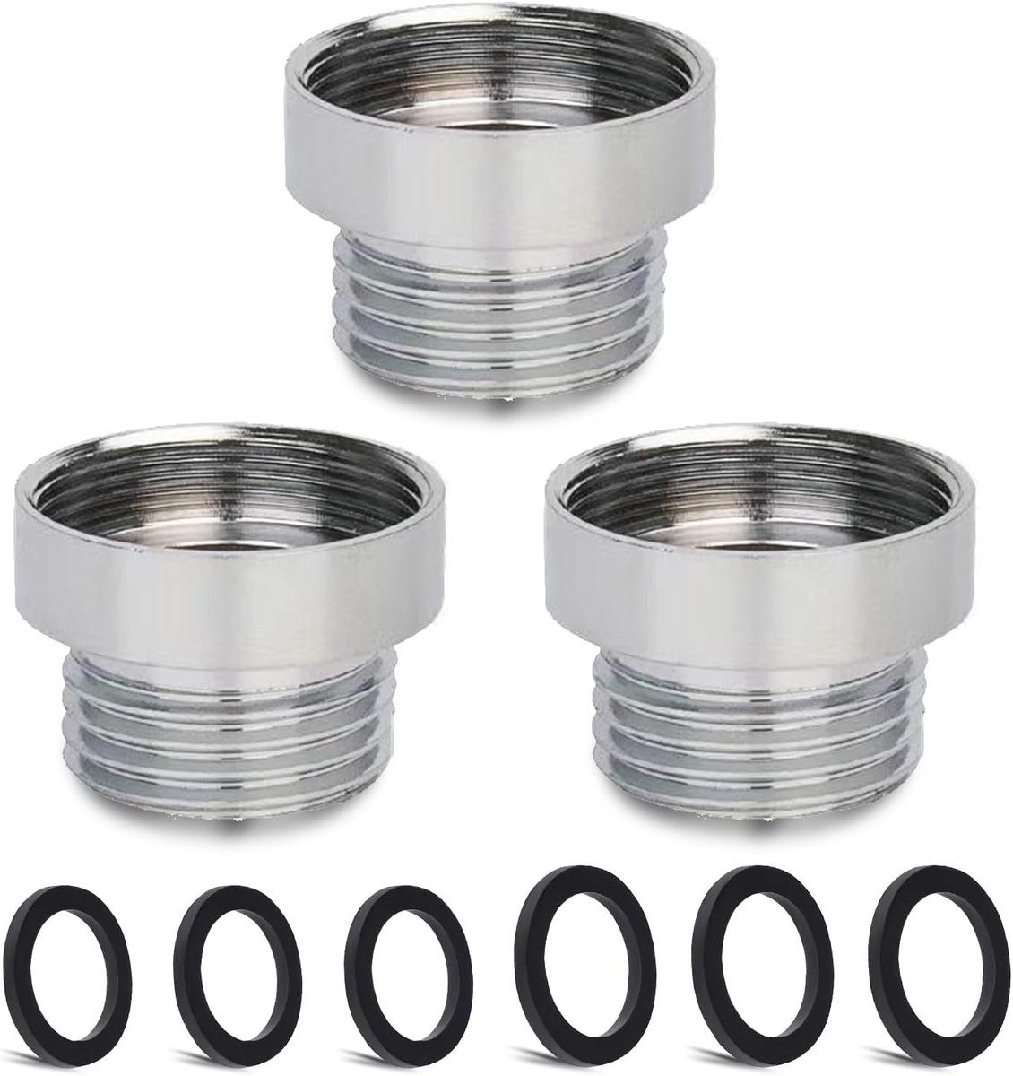 3 stks Kraan Adapter Kit, CNYMANY Mannelijke M20mm naar Vrouwelijke M24mm Keuken Beluchter Adapter Set Wastafel Kraan Adapter Aansluiten Tuinslang Water Filter Standaard Slang via Diverter