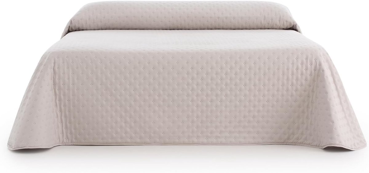 sprei voor bedden met 150/250 x 270 cm, extra zacht, ivoorkleurig, 100% Made in Spain met vulling 90 g/m²