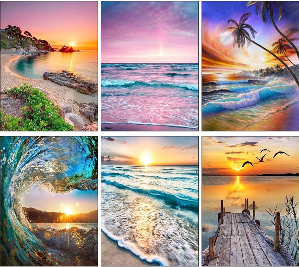 6pcs 5D DIY Diamond Painting, DIY 5D Diamond Painting Kits, DIY Borduurwerk Schilderij, Diamantschilderij set, 5D Diamond Full Painting, Diamond Painting Volwassenen Kinderen