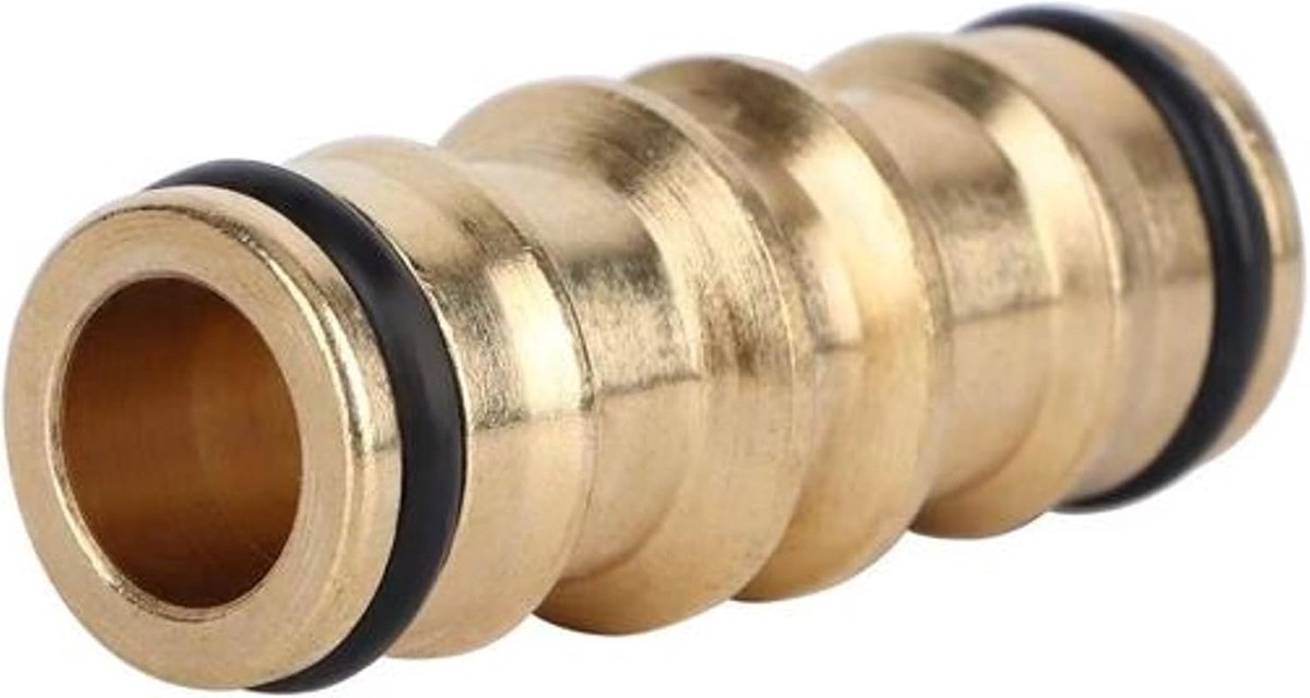 Stekkersysteem slangconnector koppeling, messing blank. GA438B