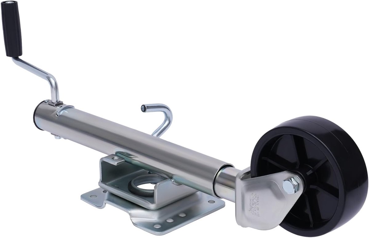 1200 kg, inklapbaar met 50 mm buisdiameter en metalen velg, aanhanger, steunwiel, zware belasting, voor aanhangers, caravans, campers