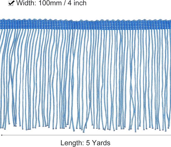 5 yards 10 cm ketting franjes trim kwasten naaien trim franjes polyester trim band voor naaien DIY handwerk kleding lamp decoratie, hemelsblauw — afbeelding 5