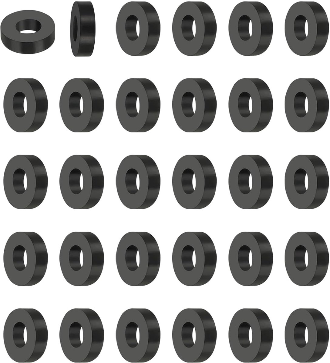 50 stuks rubberen sluitringen met gat, ID 10 mm OD 25 mm hoog, 5 mm rubberen afdichting, rond, geluidsdemping, rubberen ringen, platte afdichting voor auto, motormontage