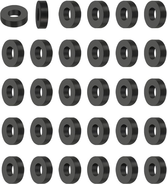 50 stuks rubberen sluitringen met gat, ID 10 mm OD 25 mm hoog, 5 mm rubberen afdichting, rond, geluidsdemping, rubberen ringen, platte afdichting voor auto, motormontage