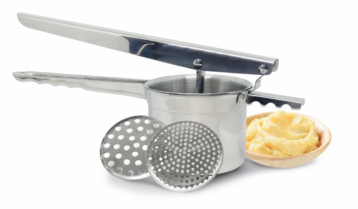Ghidini Pureeknijper / Aardappelpers - RVS - met 2 Verwisselbare Schijven