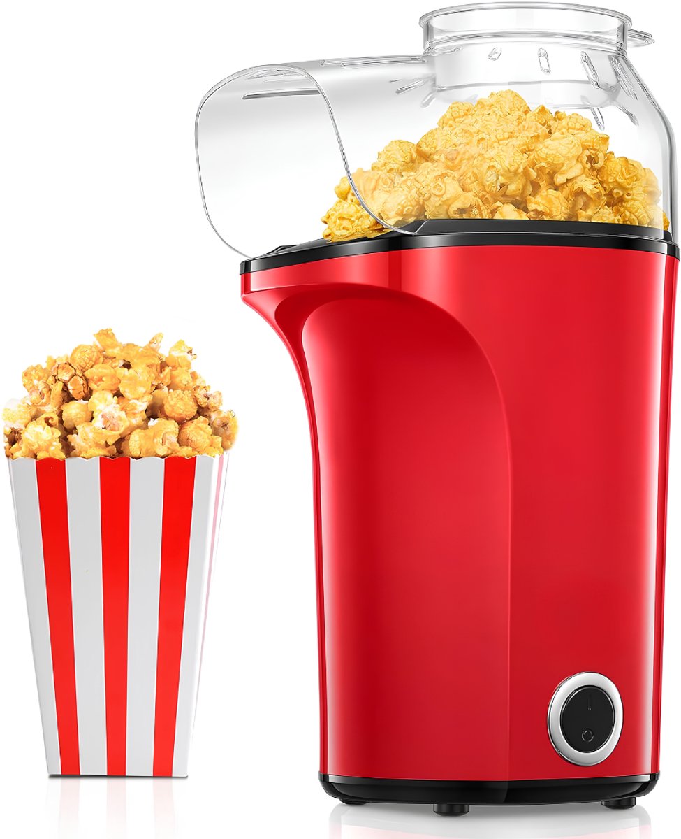 LNMsolutions® Popcorn Machine - Popcornmaker - Popcorn Maker - Rood - 23cm x 21cm x 13cm