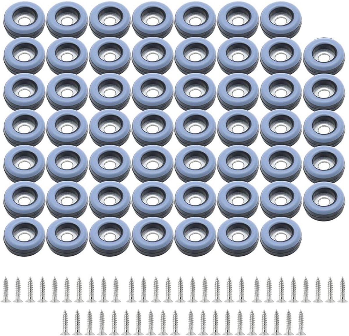 longziming -Meubelglijders met Schroef – PTFE Meubelglijders Rond 19 mm – Vloerbeschermers voor Stoelen en Tafels – Krasvrij en Geluidsdempend – 48 Stuks