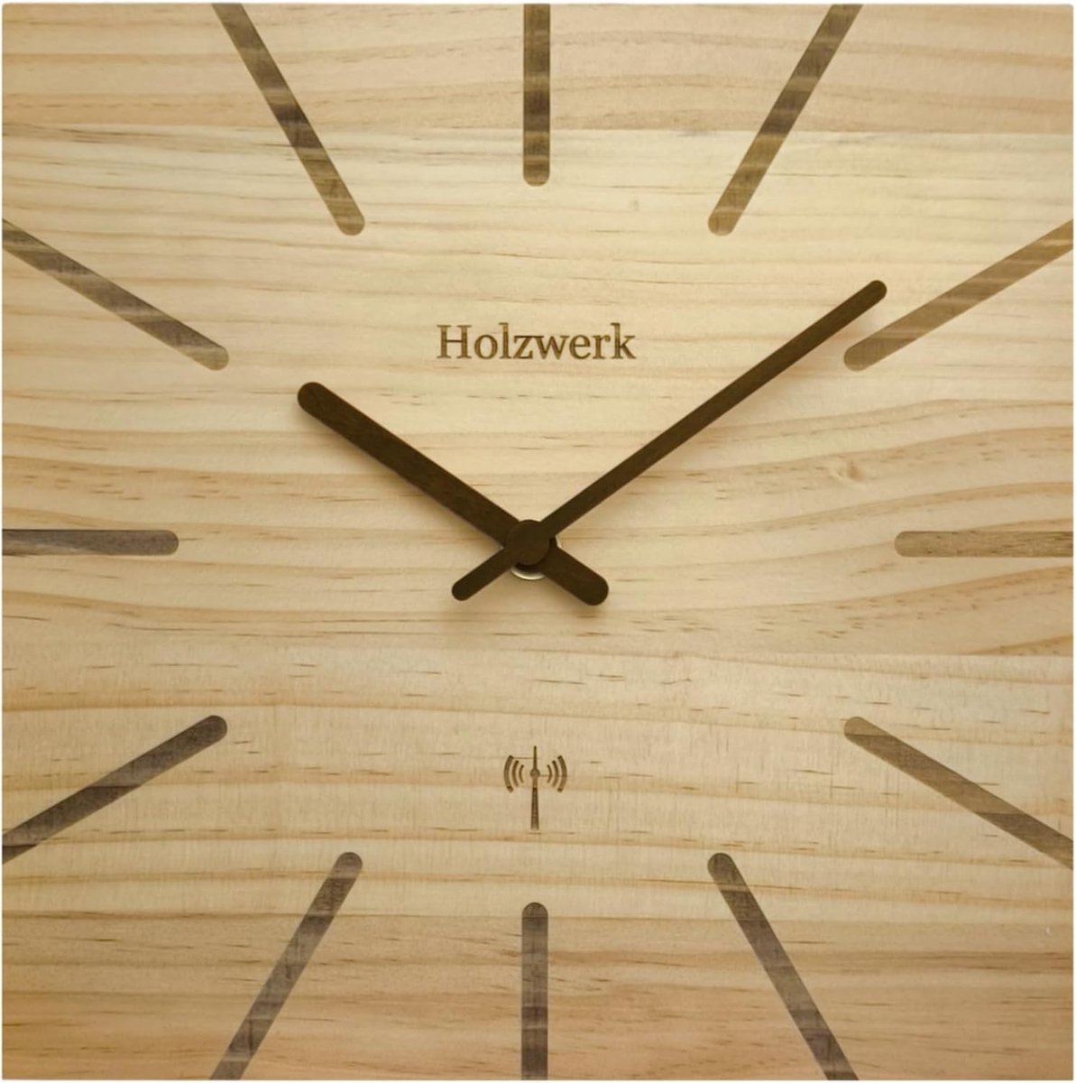 Wandklok 25 cm - natuurlijk hout - vintage stijl - bijna geruisloos - SnelShoppen