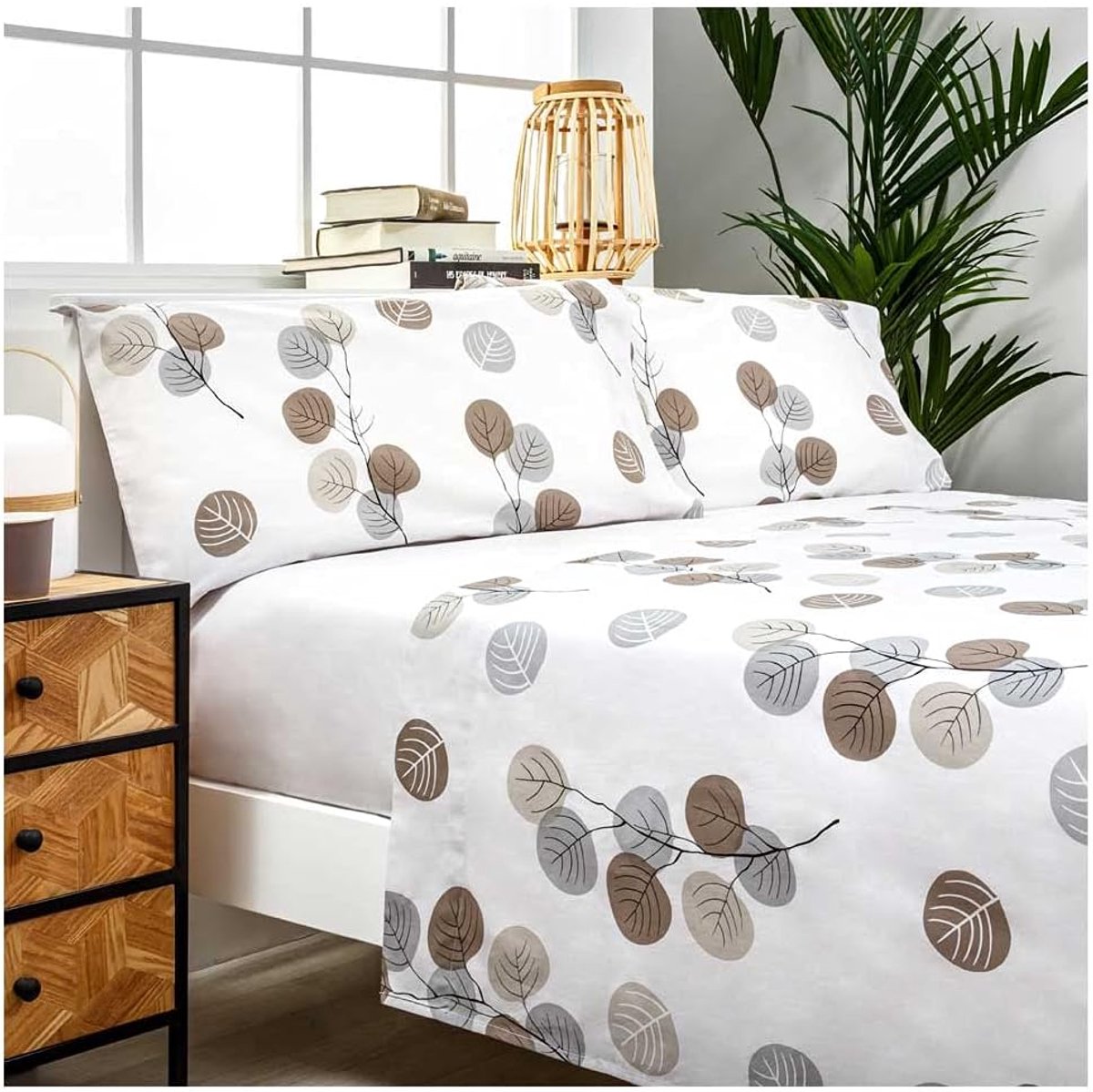 ARTean Hondarribia Beddengoedset, 150 cm, biologisch katoen, grijs | De set bestaat uit 4 delen: dekbedovertrek, hoeslaken, 2 kussenslopen. Oeko-Tex-gecertificeerd