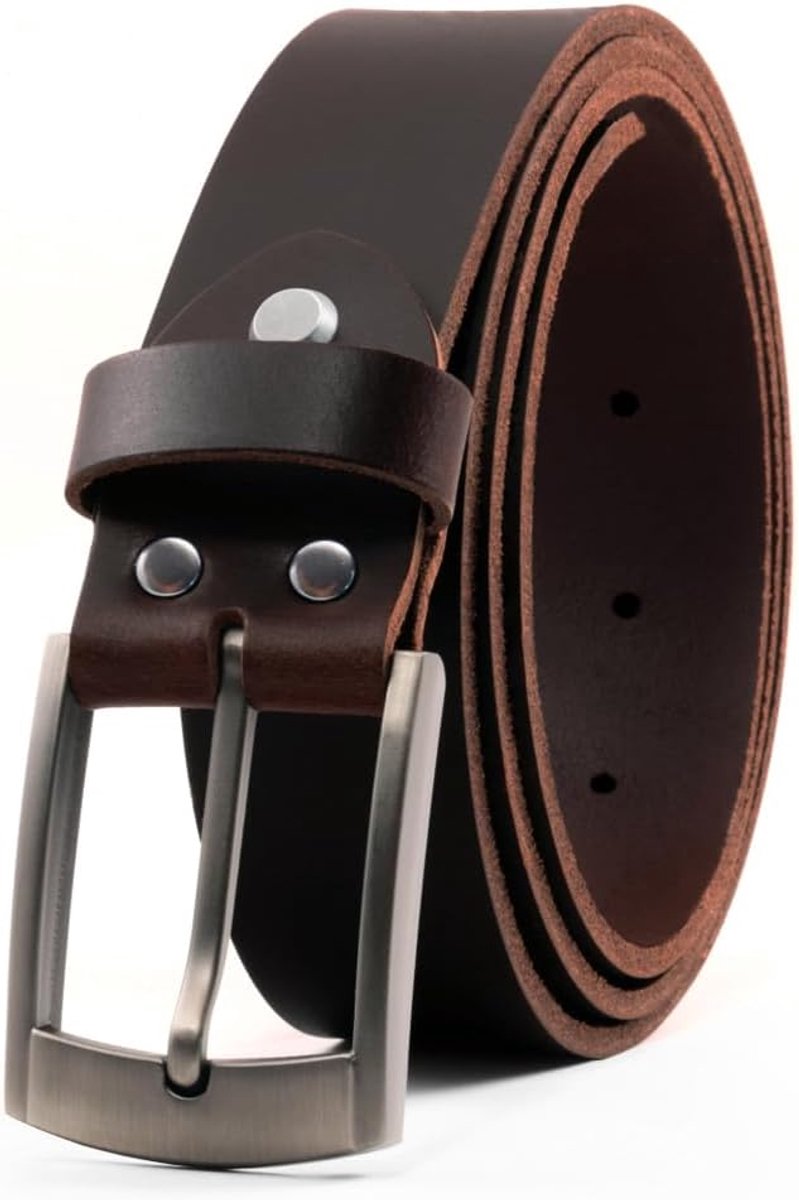 ® riem gemaakt van buffelleer voor mannen en vrouwen in zwart en bruin/lederen riem 35 mm breed en kan worden ingekort, type: # Jens-35 mm