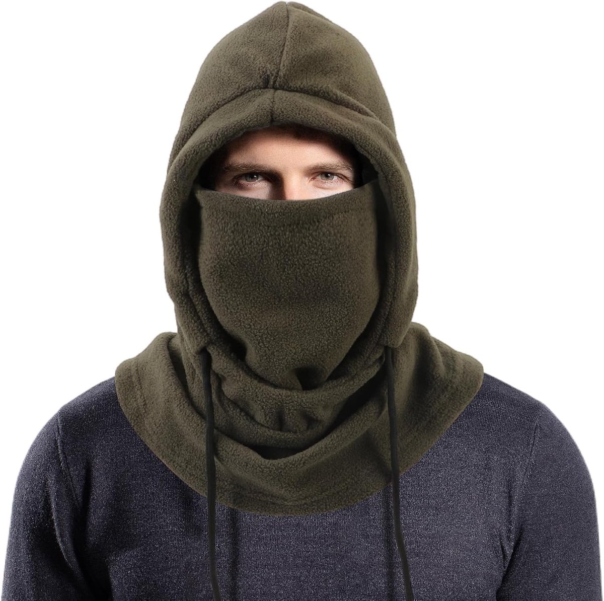 fleece bivakmuts voor dames en heren, multifunctioneel, winddicht, skimasker, gezichtsbedekking, thermische fleece muts, capuchon met nekwarmer voor dames en heren, buitensporten,