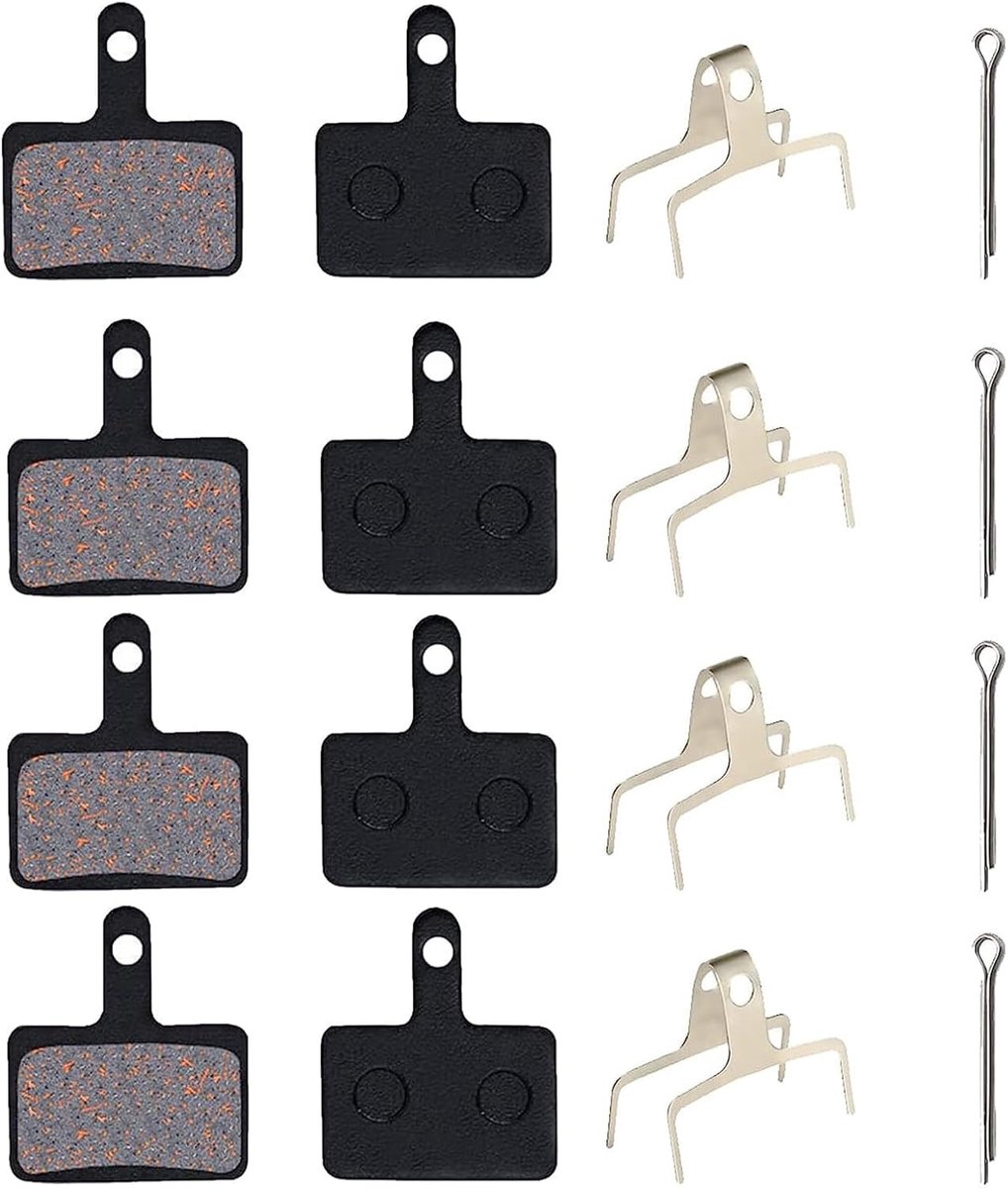 Schijfremblokken voor fiets, 4 stuks, high performance remblokken, uniseks, voor volwassenen, remblokken, remblokken, remschoenen, set voor en achter, fietsremblokken