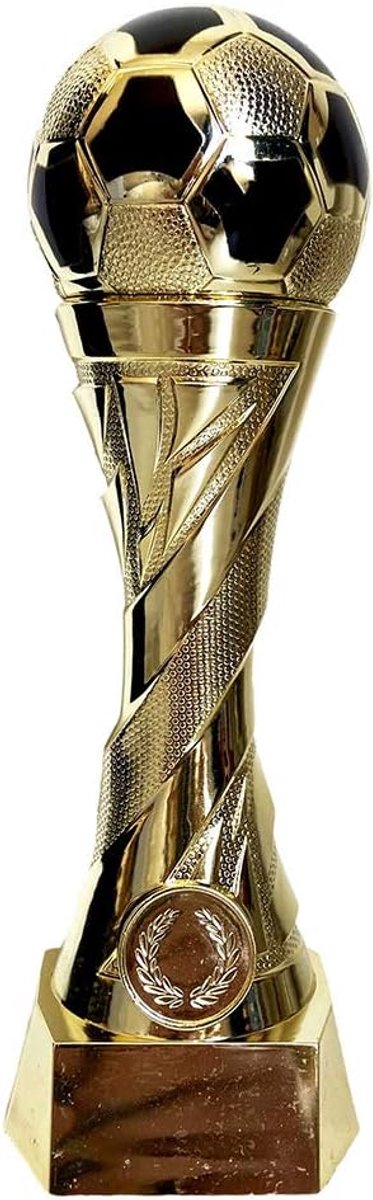 Group Voetbalbeker met gravure naar wens, extra groot (245 mm, 460 gr.) - trofee ereprijs gouden schoen bal - keeperskoning