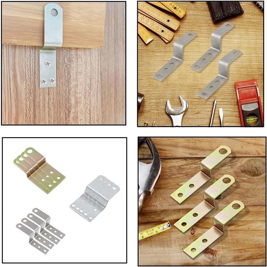 4 stuks Z-vormige beugels, rechte hoek beugels voor fotolijsten, bevestigingen voor meubelplanken, huis, schuur, poort - 25 mm — afbeelding 4