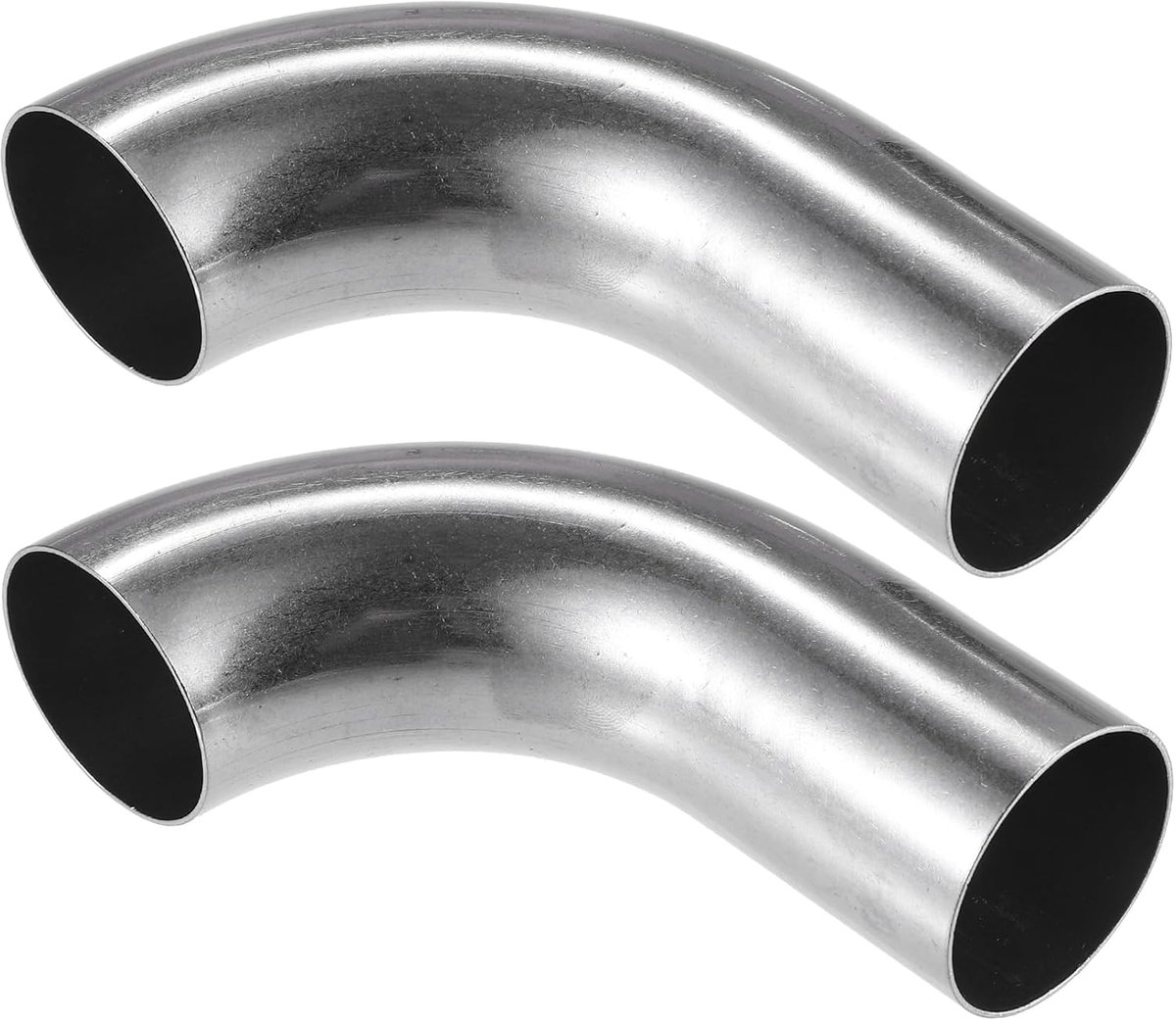 ABSOPRO 2 Stuks Gebogen Elleboogpijp Buis, 1.50" Buitendiameter 90° DIY Uitlaatpijp voor Auto