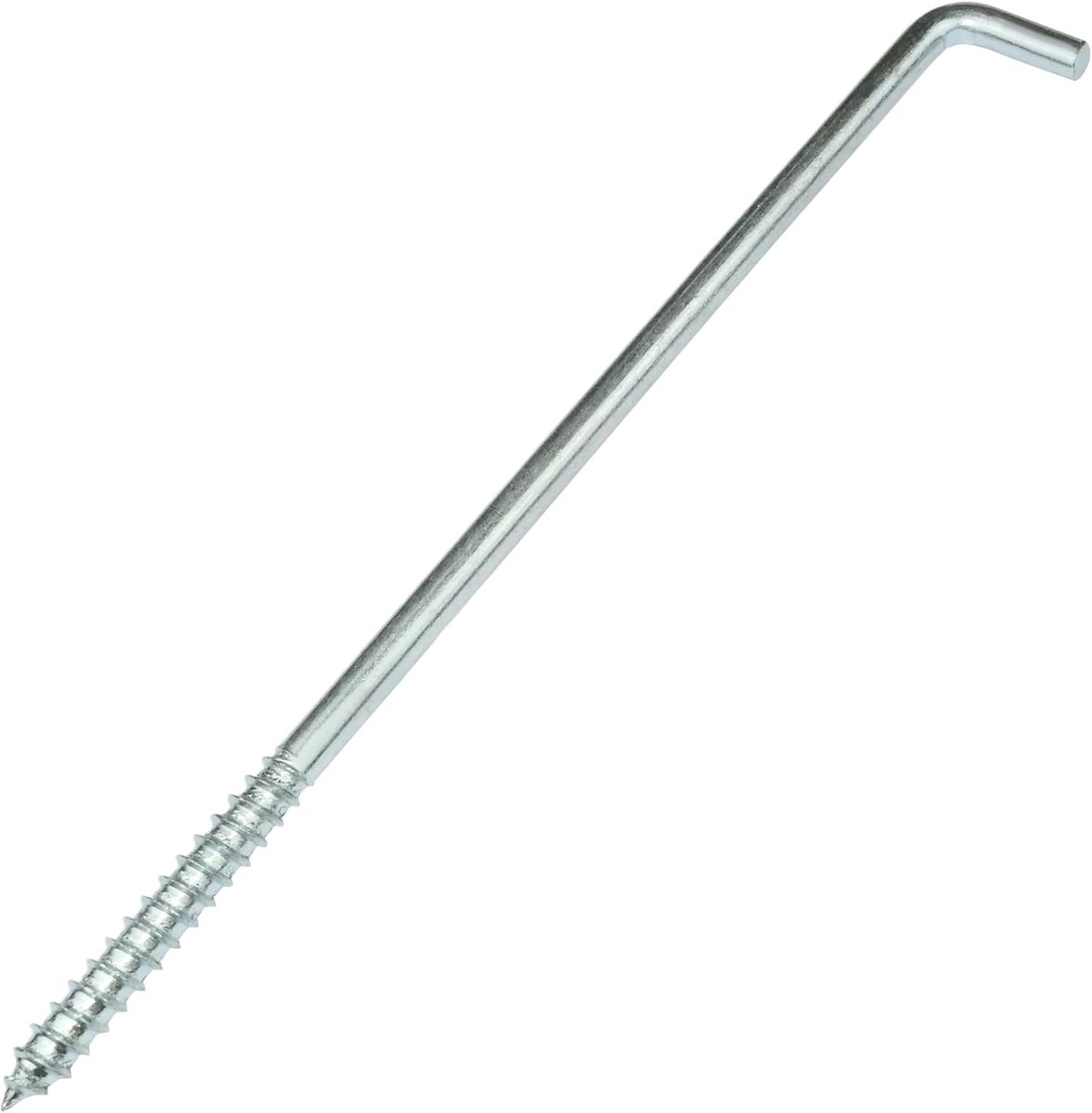 Haken in vorm L voor schroeven Ø 8x200mm - vierkante haken met zelftappende schroef - van verzinkt staal - kleur zilver