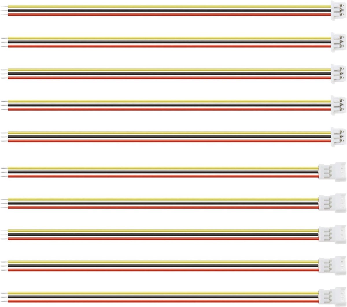 20 paar JST Connector Kabel 3 Pin Micro JST 1.25mm Pitch Mannelijke Vrouwelijke Plug Adapter Lead Extension Kabel met 10cm Draad voor Mini RC Helikopter LED Strips