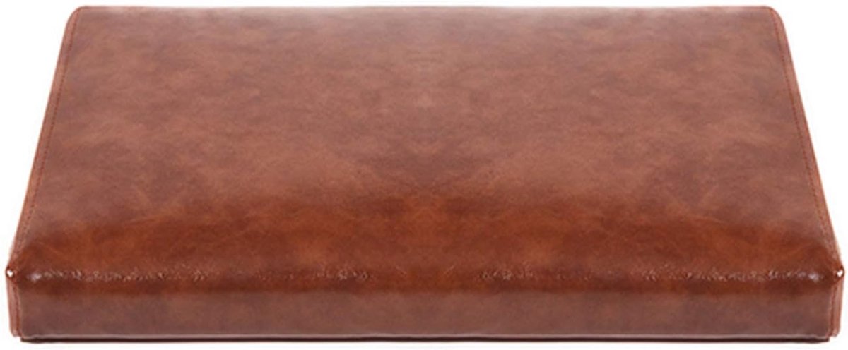 wangk Effen kleur moderne rechthoek dikke antislip zachte bank bank PU lederen kussen geschikt voor indoor outdoor patio - rood-bruin 120 * 40 * 5 cm (47 * 16 * 2in)