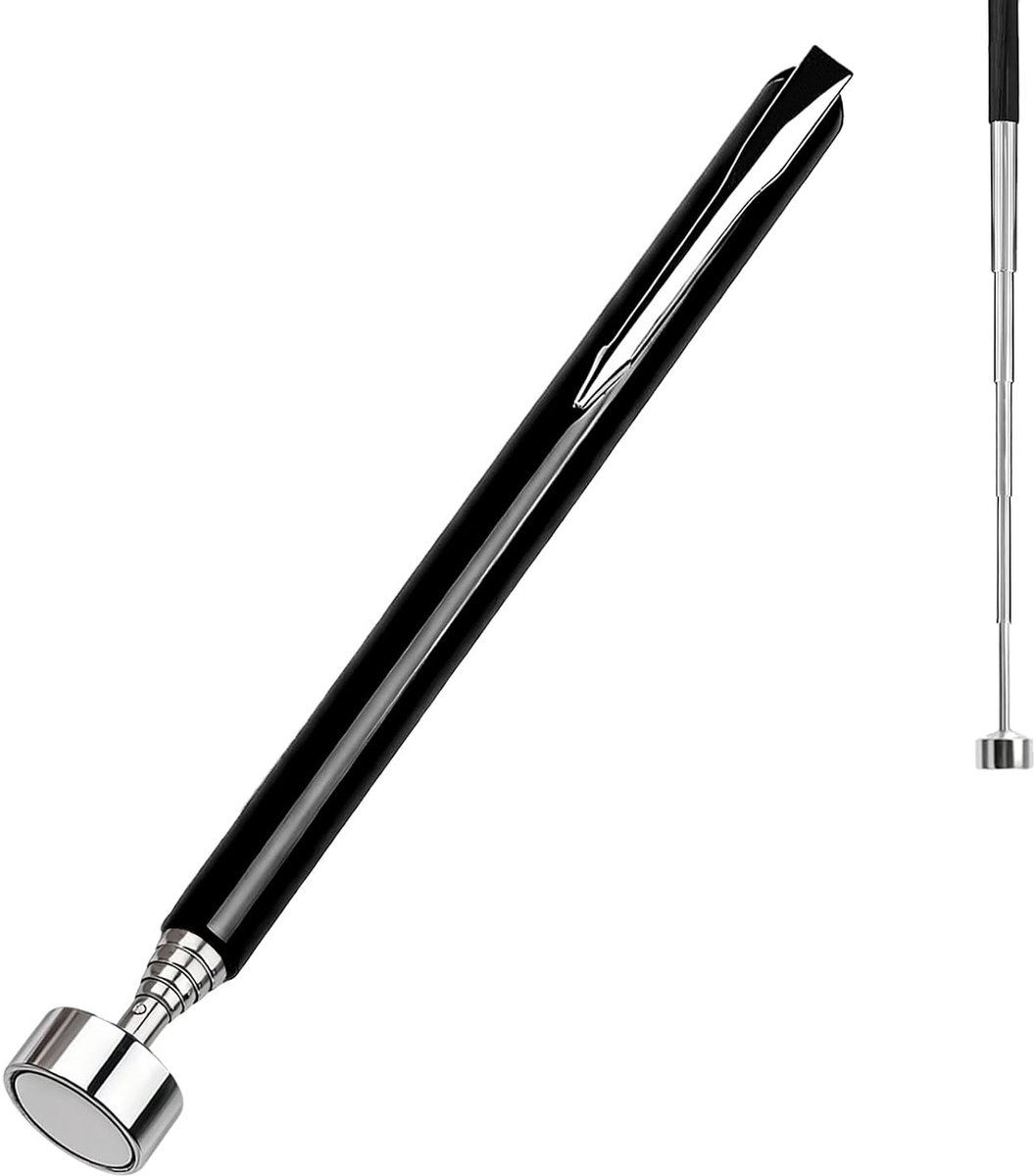1 x telescopische magneet van roestvrij staal, telescoopstang, magnetisch gereedschap voor pick-ups, voor sleutels, munten, schroeven, pennen en metalen voorwerpen, tot 62 cm