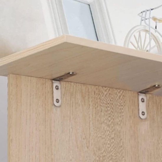 40 stuks hoekbeugel roestvrij staal L-beugels 50mm x 50mm zware plankbeugel 90 graden haakse gewrichtsbeugel sluiting met schroeven voor planken houten dozen meubels, zilver — afbeelding 4