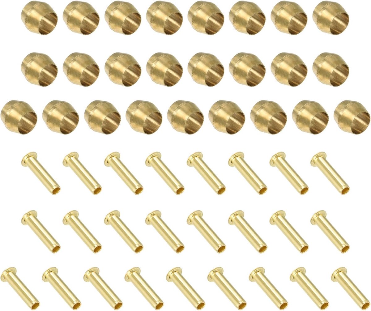 3mm OD Buis Compressie Assortiment Kit, 25 Set Messing Compressie Mouw Ferrule & Insert voor Water Olie Luchtpijp