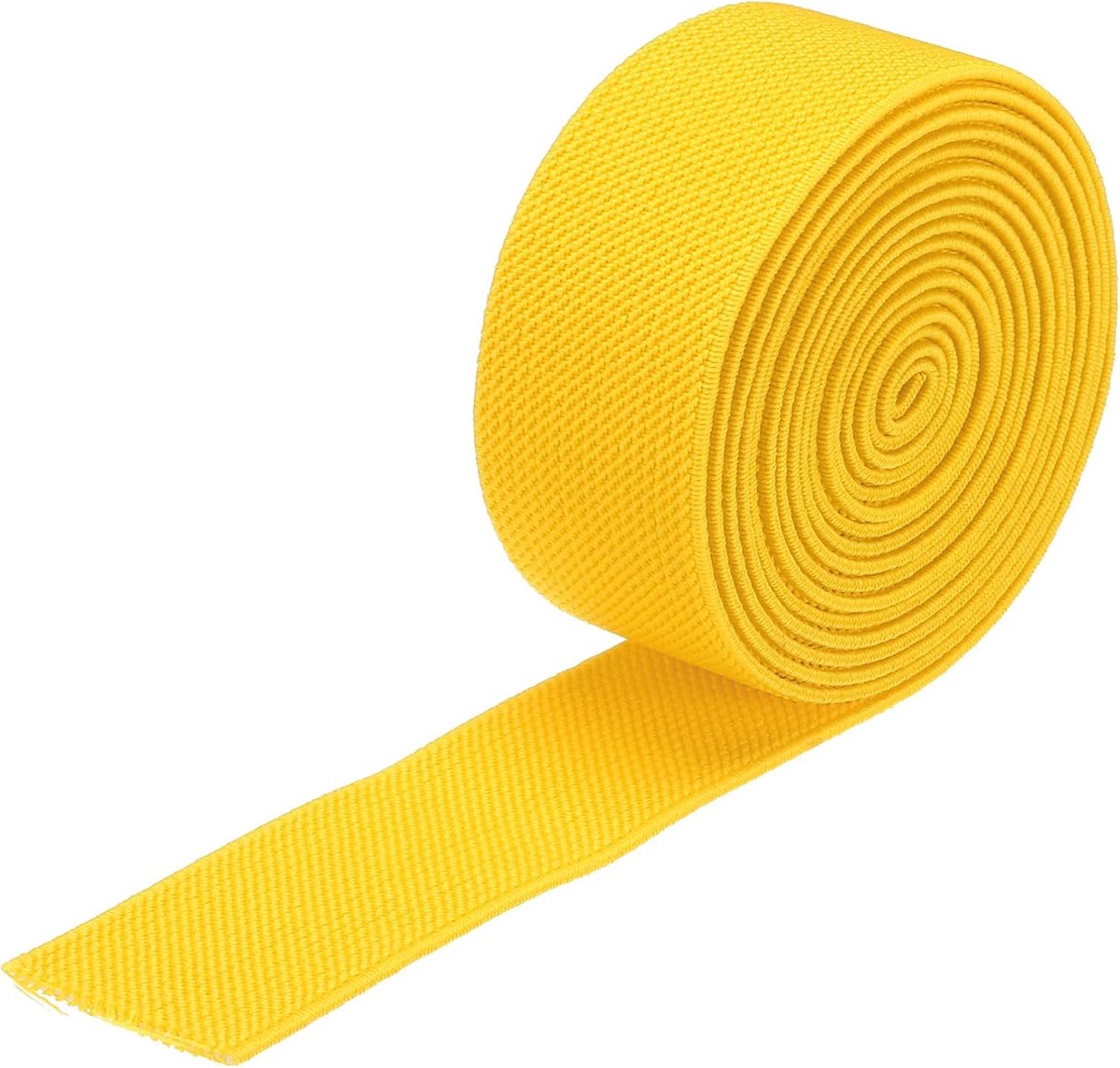 Elastische band, breed, van keperstof, dubbelzijdig, 3 cm (1,2 inch), plat, 2 yards/6 voeten, elastische band, stof, spoel, spanband, geel, voor het naaien van riemen